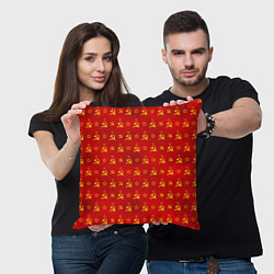 Подушка квадратная Серп и Молот - СССР, цвет: 3D-принт — фото 2