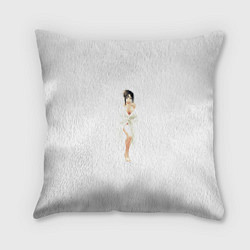 Подушка квадратная Девушка за зановесккой, цвет: 3D-принт