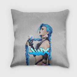 Подушка квадратная League Of Legends Arcane ДЖИНКС, цвет: 3D-принт