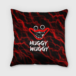 Подушка квадратная Huggy Wuggy гроза, цвет: 3D-принт