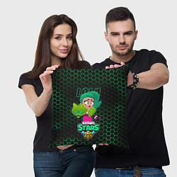 Подушка квадратная Лола Lola BRAWL STARS соты, цвет: 3D-принт — фото 2