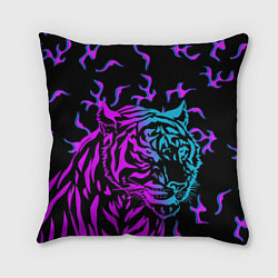 Подушка квадратная Неоновый ТИГР Год тигра, цвет: 3D-принт