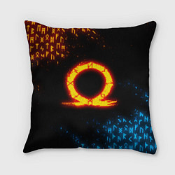 Подушка квадратная GOD OF WAR CRATOS FIRE SYMBOL RUNE, цвет: 3D-принт