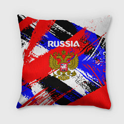 Подушка квадратная Russia Геометрия патриотизм, цвет: 3D-принт
