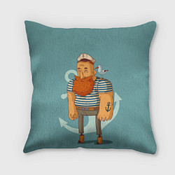 Подушка квадратная Старый добрый моряк, цвет: 3D-принт