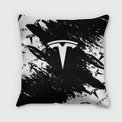 Подушка квадратная Tesla logo texture, цвет: 3D-принт