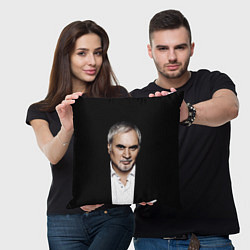 Подушка квадратная МЕЛАДЗЕ НА ЧЕРНОМ ФОНЕ, цвет: 3D-принт — фото 2