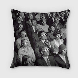 Подушка квадратная Люди смотрят кино в 3d очках, цвет: 3D-принт