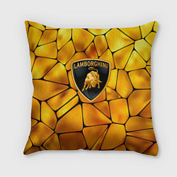 Подушка квадратная Lamborghini Gold плиты, цвет: 3D-принт