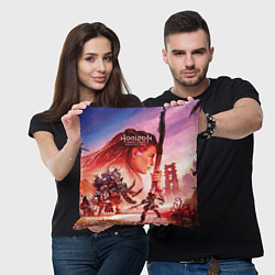 Подушка квадратная Horizon Forbidden West game poster, цвет: 3D-принт — фото 2