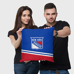 Подушка квадратная New York Rangers Нью Йорк Рейнджерс, цвет: 3D-принт — фото 2