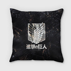 Подушка квадратная Атака Титанов Логотип Свечение, цвет: 3D-принт