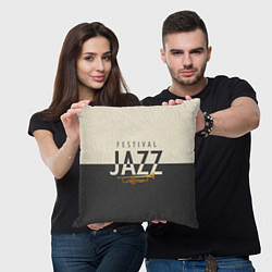 Подушка квадратная JAZZ FESTIVAL, цвет: 3D-принт — фото 2