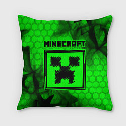 Подушка квадратная MINECRAFT - Зеленый Крипер, цвет: 3D-принт