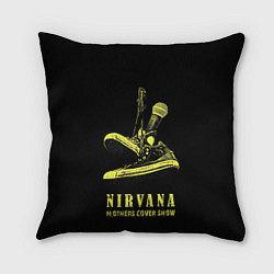 Подушка квадратная Nirvana Нирвана, цвет: 3D-принт