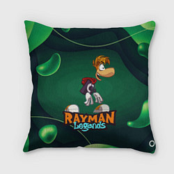 Подушка квадратная Rayman Legends Green, цвет: 3D-принт