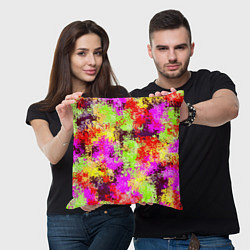 Подушка квадратная Пиксельный камуфляж Диско, цвет: 3D-принт — фото 2