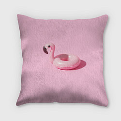 Подушка квадратная Flamingos Розовый фламинго, цвет: 3D-принт