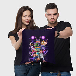 Подушка квадратная Five Nights at Freddys: Security Breach персонажи, цвет: 3D-принт — фото 2
