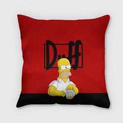 Подушка квадратная Гомер и пиво Симпсоны Simpsons, цвет: 3D-принт