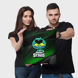 Подушка квадратная Brawl Stars green Eve, цвет: 3D-принт — фото 2