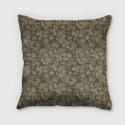 Подушка квадратная Вязаный Лесной Камуфляж, цвет: 3D-принт