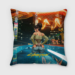 Подушка квадратная Panam сзади Cyberpunk2077, цвет: 3D-принт