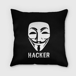 Подушка квадратная HACKER Маска V, цвет: 3D-принт