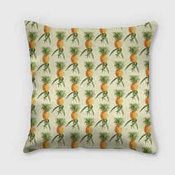Подушка квадратная Побеги ананасов, цвет: 3D-принт