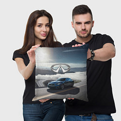 Подушка квадратная Infiniti Горная дорога, цвет: 3D-принт — фото 2