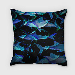Подушка квадратная На дне морском Акулы, цвет: 3D-принт