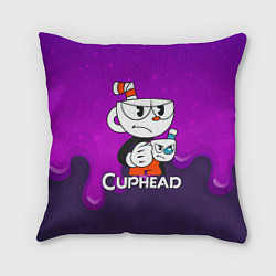 Подушка квадратная Недовольная чашечка cuphead, цвет: 3D-принт