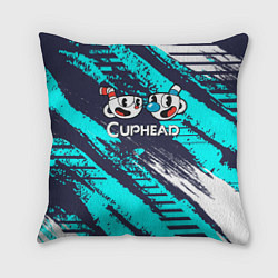 Подушка квадратная Cuphead две чашечки, цвет: 3D-принт