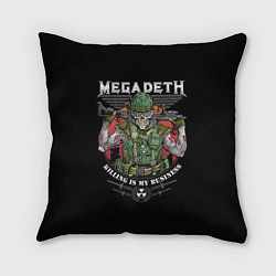 Подушка квадратная MEGADETH killing is my business, цвет: 3D-принт