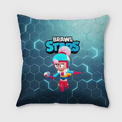 Подушка квадратная Джанет BrawlStars JANET, цвет: 3D-принт