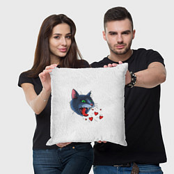 Подушка квадратная Cat love meow, цвет: 3D-принт — фото 2