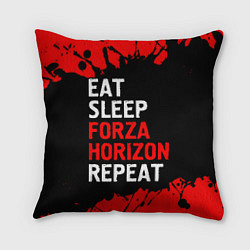 Подушка квадратная Eat Sleep Forza Horizon Repeat Краска, цвет: 3D-принт