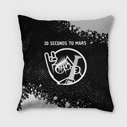 Подушка квадратная 30 Seconds to Mars КОТ Краска, цвет: 3D-принт