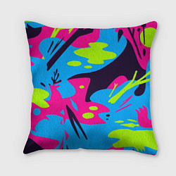 Подушка квадратная Color abstract pattern Summer, цвет: 3D-принт