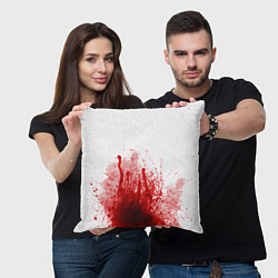 Подушка квадратная Имитация крови трэш, цвет: 3D-принт — фото 2