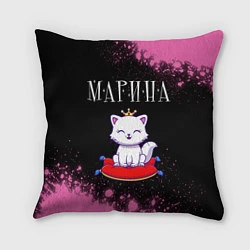 Подушка квадратная Марина - КОШКА - Брызги, цвет: 3D-принт