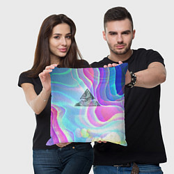 Подушка квадратная Размытые волны Микеланджело, цвет: 3D-принт — фото 2