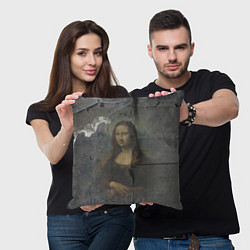 Подушка квадратная Мона Лиза - Джоконда Post Art, цвет: 3D-принт — фото 2