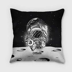 Подушка квадратная Космонавт с биткоином, цвет: 3D-принт