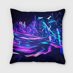 Подушка квадратная Абстрактная неоновая композиция Abstract neon comp, цвет: 3D-принт