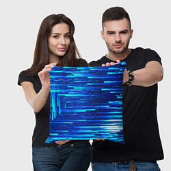 Подушка квадратная BLUE STRIPES, цвет: 3D-принт — фото 2