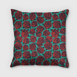 Подушка квадратная Розы тату, цвет: 3D-принт