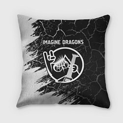 Подушка квадратная Imagine Dragons - КОТ - Краски, цвет: 3D-принт
