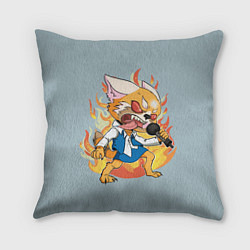 Подушка квадратная Рэцуко с микрофоном Aggretsuko