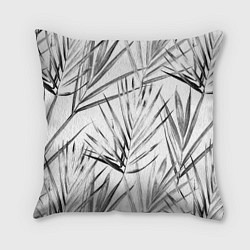 Подушка квадратная Монохромные Листья Пальм, цвет: 3D-принт
